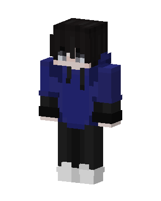 Blue Hoodie Boy skin, 3D preview
