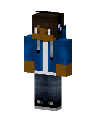 Blue Gamer Boy skin, 3D preview