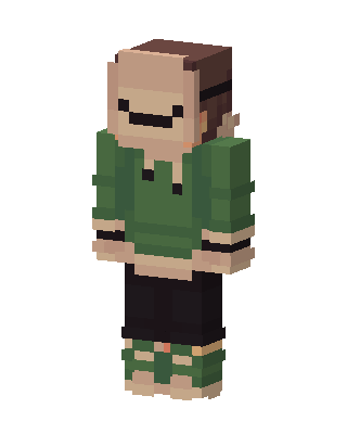 Green Hoodie Smiley skin, 3D preview