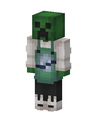 Creeper Hoodie skin, 3D preview