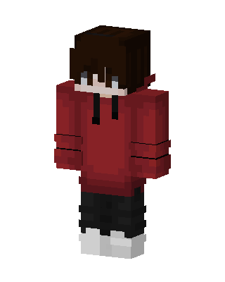 Red Hoodie Boy skin, 3D preview