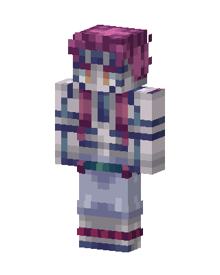 White Anime Girl skin, 3D preview