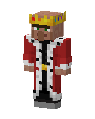 Villager King Minecraft red skin