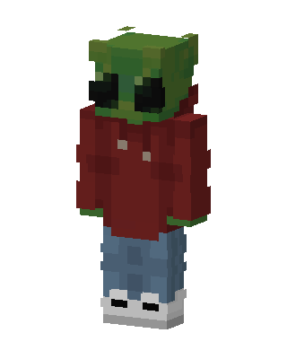 Alien Hoodie skin, 3D preview