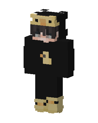 Black Masked Animal Boy skin, 3D preview