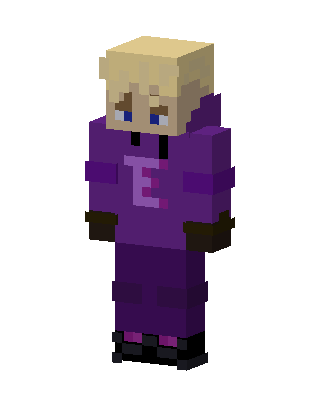 Purple E Hoodie skin, 3D preview