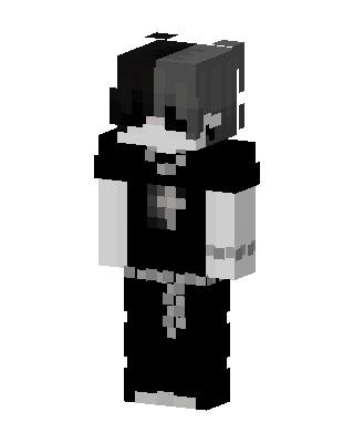 Monochrome Emo Minecraft goth skin