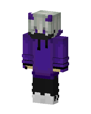 Purple Horn Hoodie skin, 3D preview