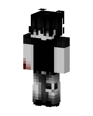 Black Emo Boy skin, 3D preview