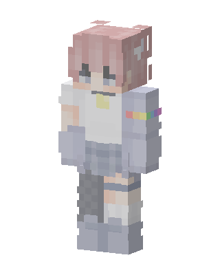 White Anime Girl skin, 3D preview