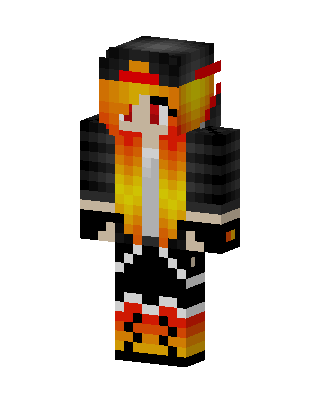 Flame Hair Girl skin, 3D preview