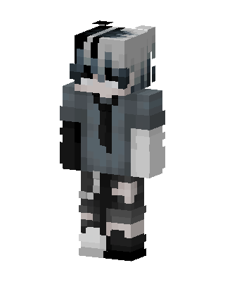 Monochrome Hoodie Boy skin, 3D preview