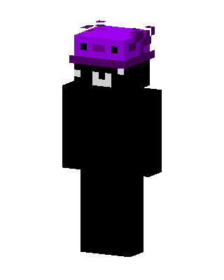 Purple Axolotl Hat skin, 3D preview
