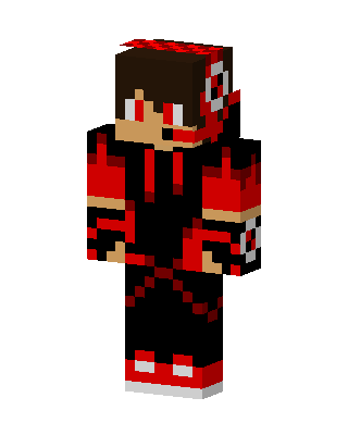 Red Hoodie Gamer skin, 3D preview