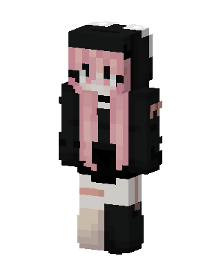 Panda Hoodie Girl skin, 3D preview