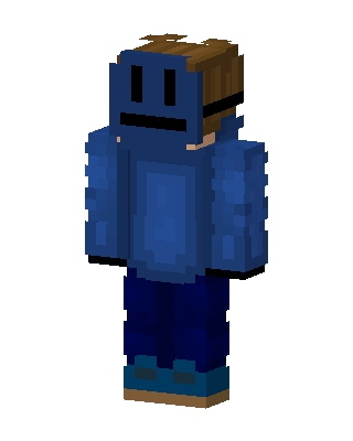 Blue Blob Hoodie skin, 3D preview