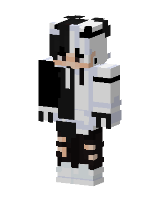 Panda Hoodie Boy skin, 3D preview