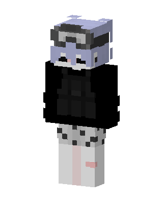 Panda Hoodie Girl skin, 3D preview