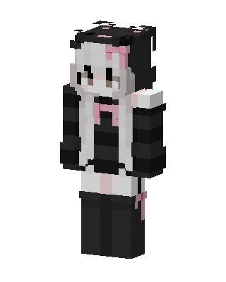 Pink Bow Goth skin, 3D preview