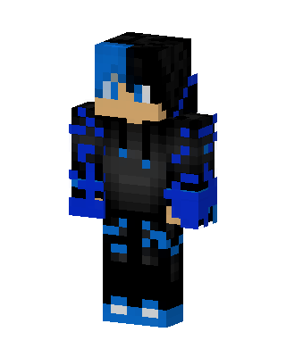 Blue Flame Hoodie skin, 3D preview