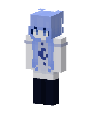 Moon Hoodie Girl skin, 3D preview
