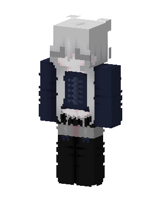 White Anime Girl skin, 3D preview