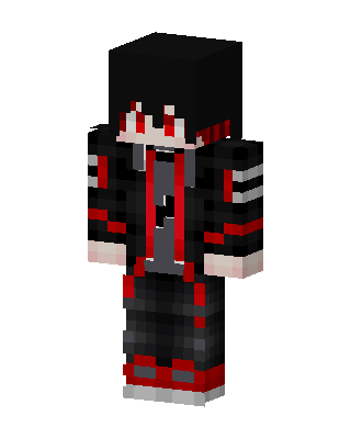 Black Emo Boy skin, 3D preview