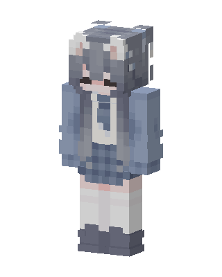 Blue Cat Girl skin, 3D preview