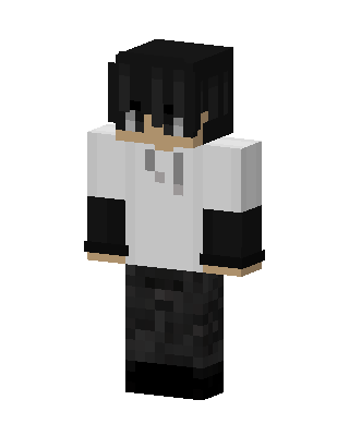 Monochrome Hoodie Boy skin, 3D preview