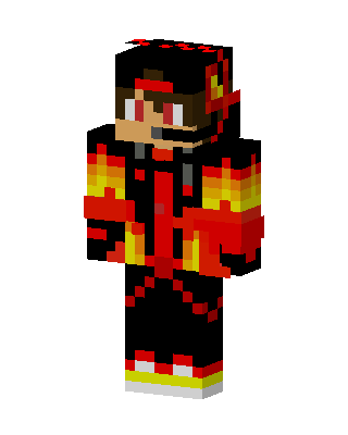 Flame Hoodie Boy skin, 3D preview