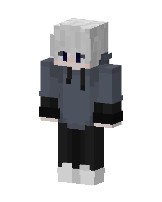 Gray Hoodie Boy skin, 3D preview
