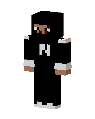 Black Hooded Villain Boy skin, 3D preview