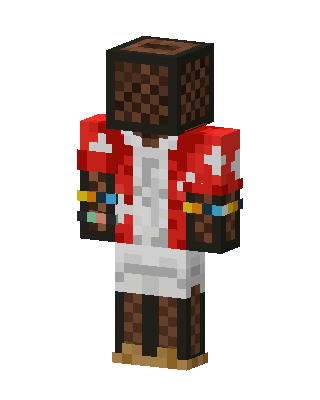 Note Block Head skin, 3D preview