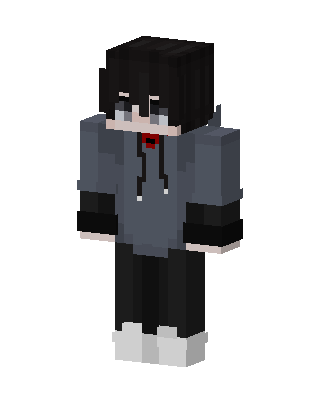 Gray Hoodie Boy skin, 3D preview
