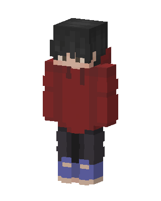 Red Hoodie Boy skin, 3D preview