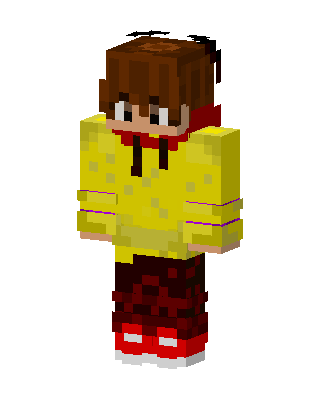 Yellow Hoodie Boy skin, 3D preview