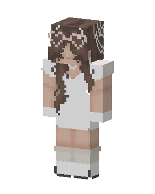 White Dress Girl skin, 3D preview