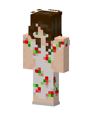 White Dress Girl skin, 3D preview