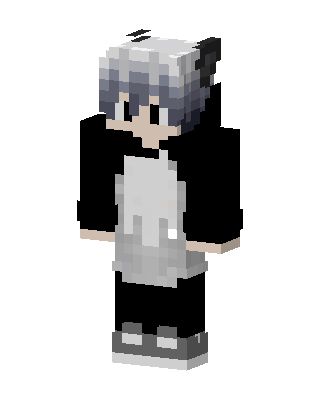 Panda Hoodie Boy skin, 3D preview