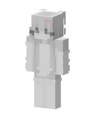White Bunny Hoodie skin, 3D preview