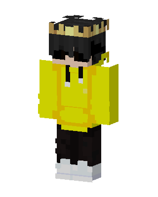Crowned Yellow Hoodie skin, 3D preview