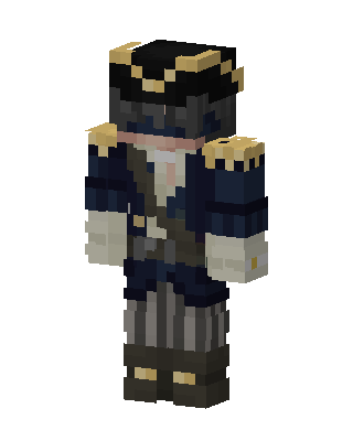 Blue Pirate Boy skin, 3D preview