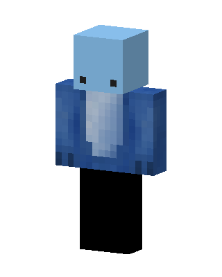 Blue Blob Hoodie skin, 3D preview