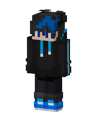 Blue Hoodie Boy skin, 3D preview