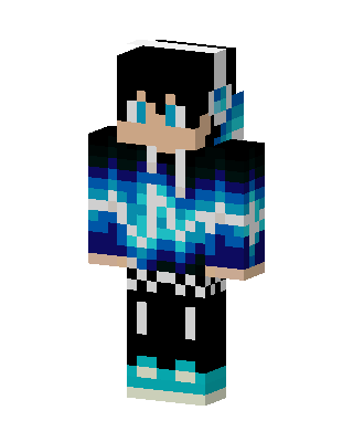 Blue Flame Hoodie skin, 3D preview