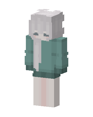 Mint Hoodie Girl skin, 3D preview