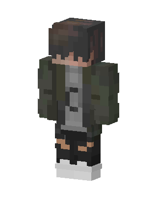 Olive Jacket Boy skin, 3D preview
