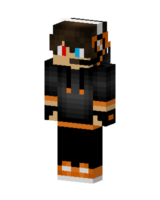 Orange Hoodie Gamer skin, 3D preview
