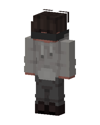 Gray Hoodie Boy skin, 3D preview