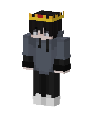 Crowned Hoodie Boy skin, 3D preview